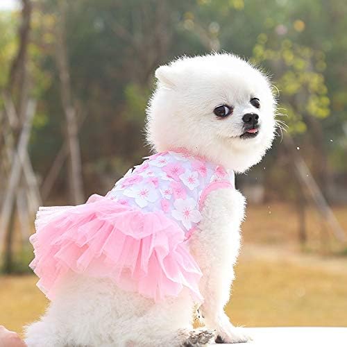 Ropa para perro, vestido de Chihuahua para perro, lindos vestidos para perras, ropa para cachorros, ropa para mascotas, rosa, L, Rosa D