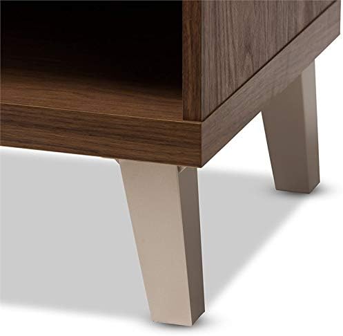 Baxton Studio Carell Furniture – Banco tapizado para guardar zapatos, color gris y marrón