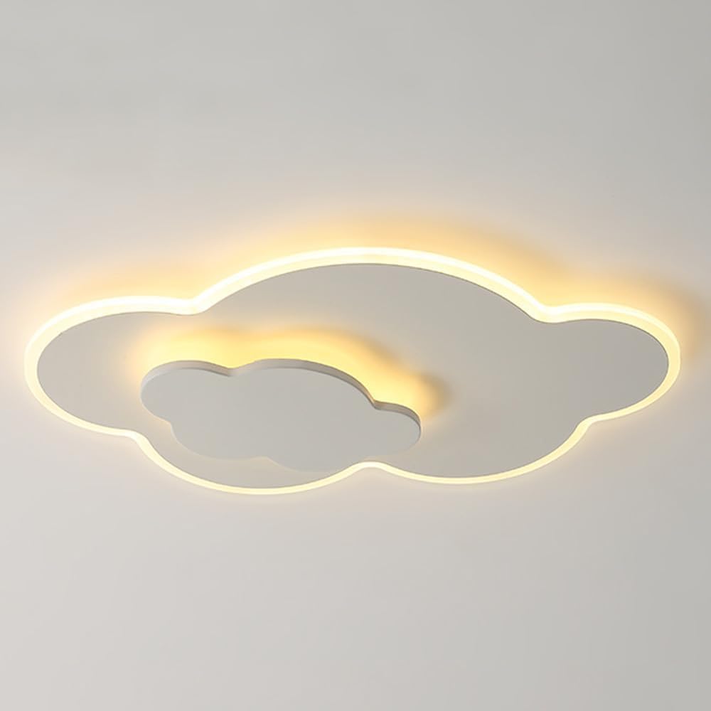 Lámpara de techo LED industrial vintage moderna con acabado blanco simple cerca del techo, iluminación de techo de acrílico de metal para sala de