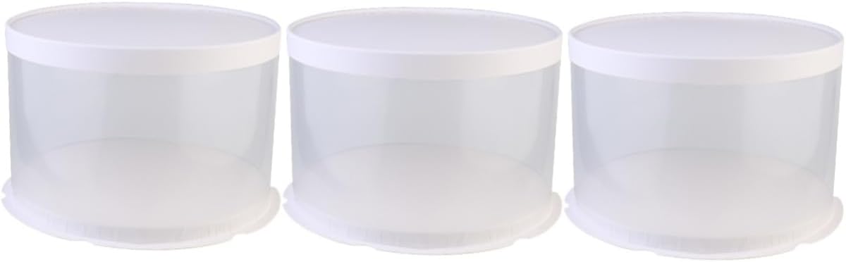 NOLITOY 3 unids cajas caja de pastel envases de plástico para tartas envases de magdalenas contenedor portador de pasteles redondo tarta de queso