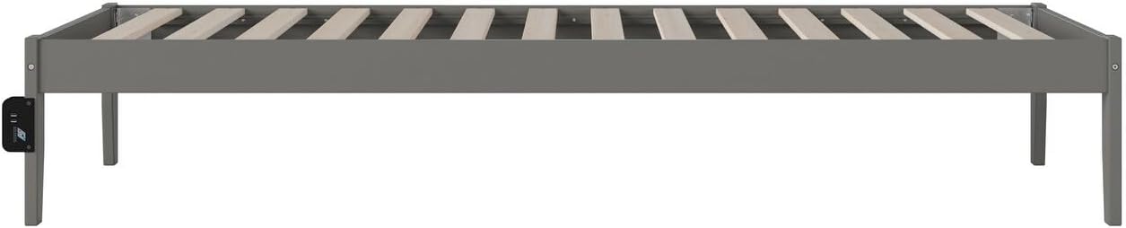 AFI Colorado – Cama de plataforma tamaño individual XL con estación de carga, color gris