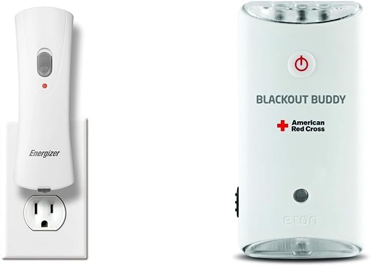 Energizer Weatheready – Linterna LED recargable (paquete de 1) y linterna de emergencialuz nocturna Eton Buddy con giro