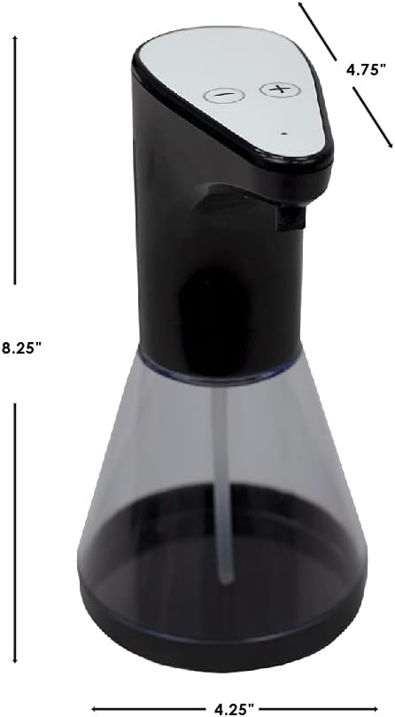 Home Basics Dispensador compacto de espuma de 16 onzas para encimera con 4 pilas AA, sin contacto, a prueba de salpicaduras, bomba automática de