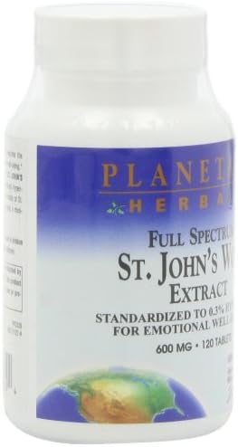 Planetary Herbals Extracto de St. John ‘s wort espectro completo 600mg, para Bienestar emocional