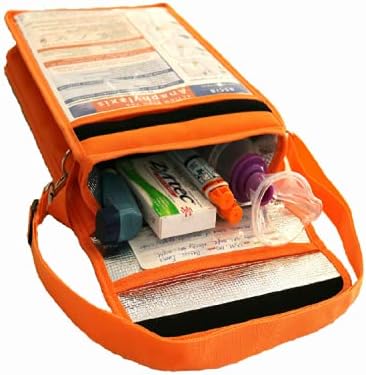 MyMediBag Aislado  A4 grande y correa para el hombro  Bolsa de medicación para alergias y asma  Altamente visible y visible en caso de emergencia