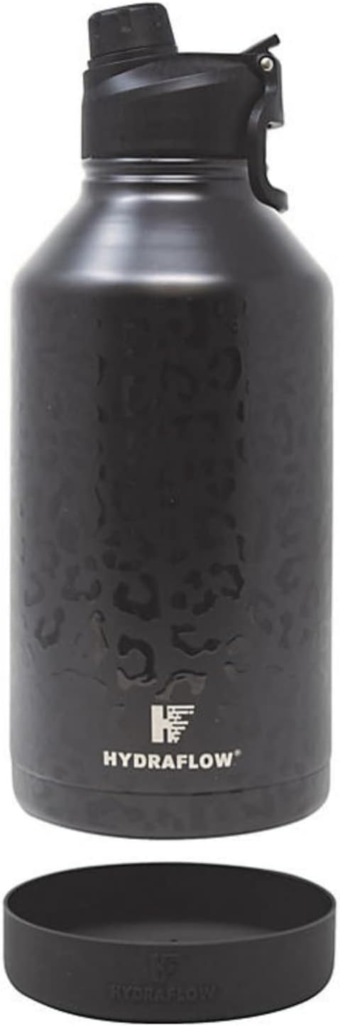 Hydraflow – Botella de acero inoxidable de doble pared de 64 onzas con tapa 2 en 1