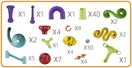 Fun Toys X 113 piezas Marble Run – Juego compacto de bloques de construcción, juguetes de aprendizaje STEM, juguete educativo de bloques de