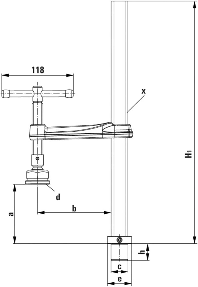 Bessey TWM28-30-12 Elemento de sujeción Twm28 11.81in4.72in, platarojo