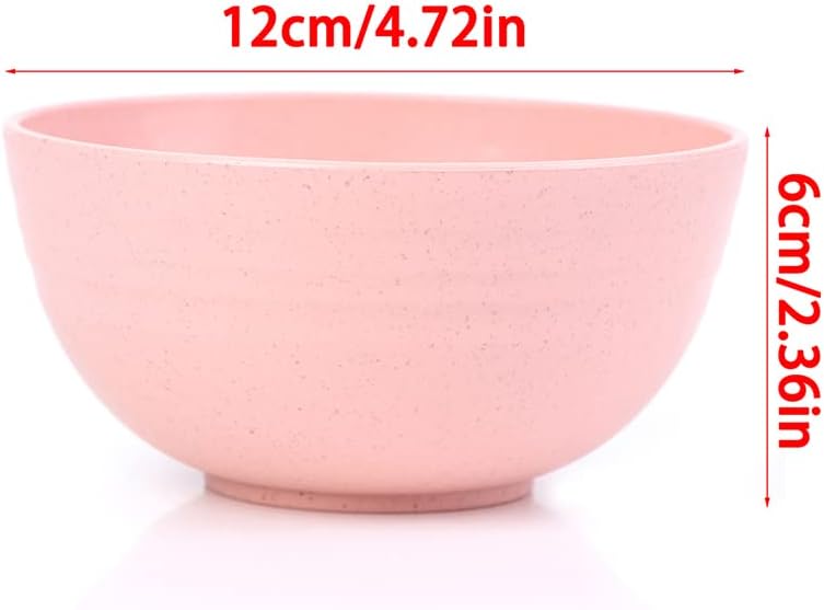 Cuencos de paja de 4 trigos, elegantes cuencos pequeños aptos para microondas, fuertes e irrompibles para cena, arroz, postre, aperitivos, fideos,