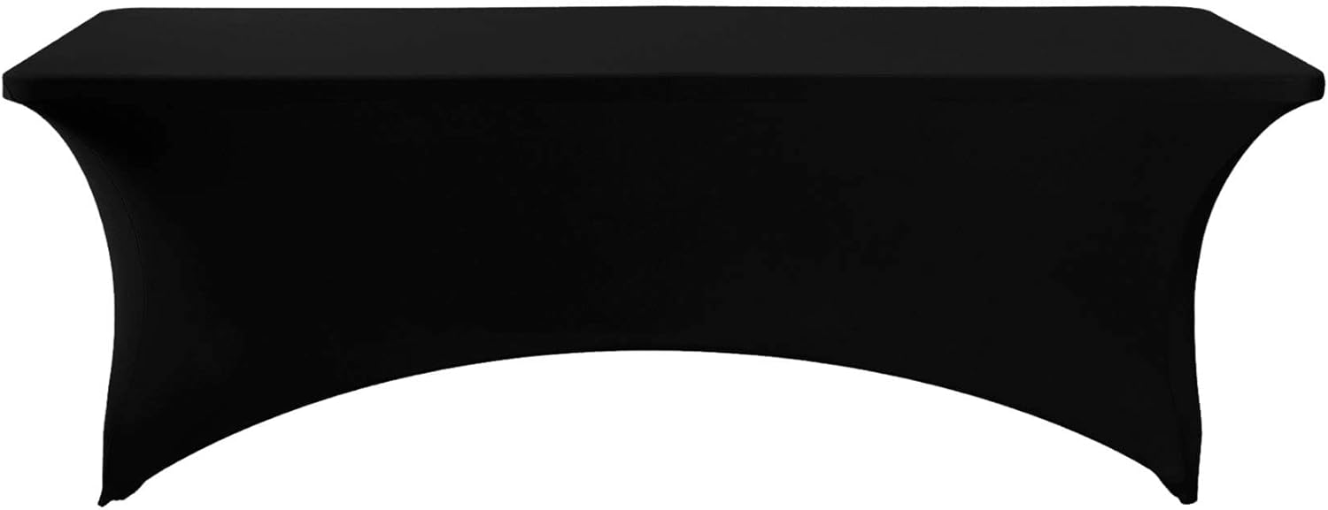 FORLIFE Paquete de 4 manteles de elastano, de ajuste universal para mesas rectangulares de 8 pies, para patios, bodas, banquetes, fiestas (8 pies,