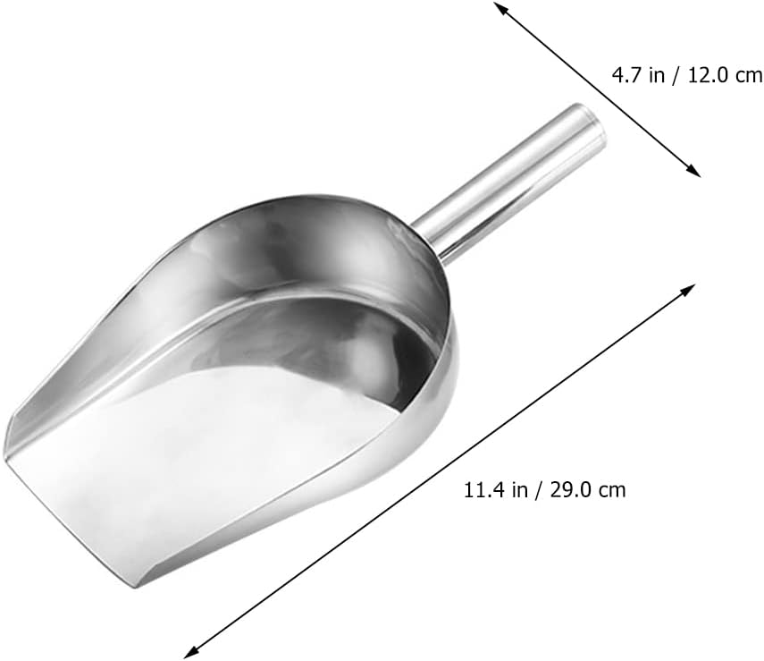 Cuchara de hielo de acero inoxidable para máquina de hielo, cuchara de metal para alimentos, cuchara grande para alimentos, palas de cubo de hielo,