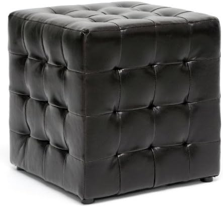 Otomana tipo cubo Siskal de Baxton Studio, juego de 2 unidades, Negro