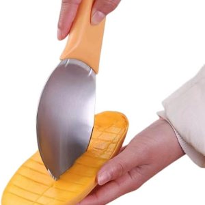 Cortador de mango de 2 piezas, cortador de sandía, artefacto de corte de mango, cuchara de frutas de acero inoxidable para fiestas familiares y Cortador de mango de 2 piezas, cortador de sandía, artefacto de corte de mango, cuchara de frutas de acero inoxidable para fiestas familiares y