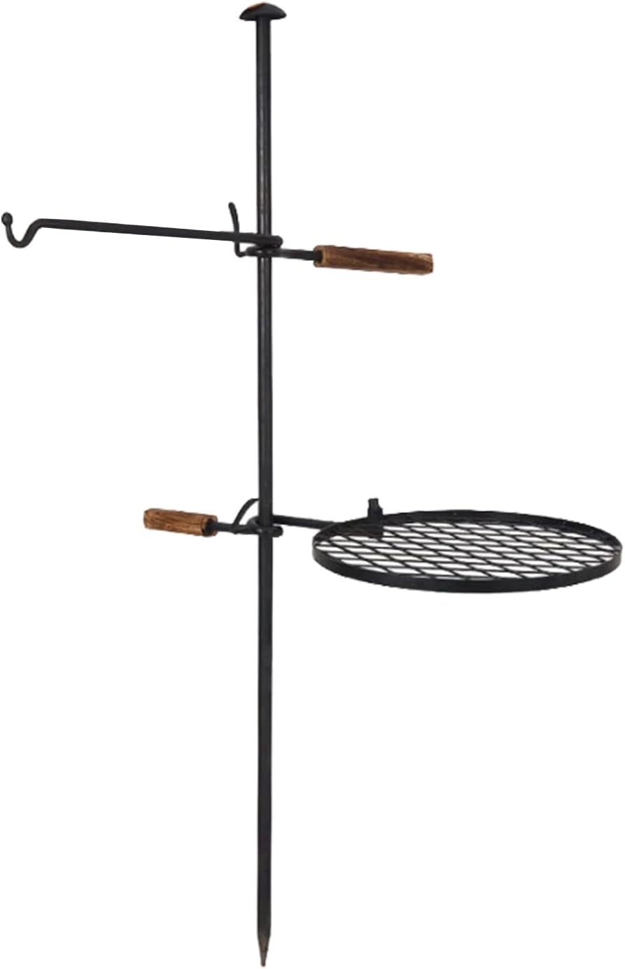 Barbacoa multifunción 2 en 1 para horno, parrilla giratoria ajustable para fogata al aire libre, barbacoa de carbón para cocinar para acampar viajes