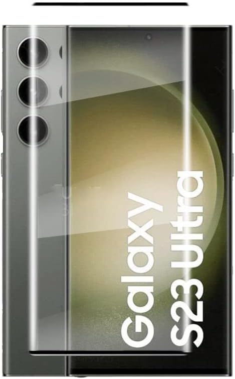 2 piezas de película de vidrio templado curvado 3D para Samsung Galaxy S23 Ultra 5G de 6.8 pulgadas, HD, transparente, sensible al tacto, desbloqueo