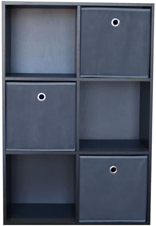 Proman Products Estantería organizadora de almacenamiento de 6 cubos, 36 pulgadas de alto x 24 pulgadas de ancho x 12 pulgadas de profundidad, color