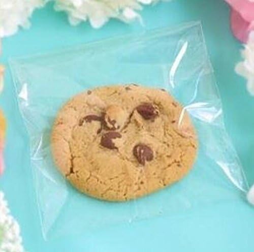 100 bolsas planas de celofán de 4.5 x 5.5 pulgadas con sellado automático transparente para aperitivos, panadería, dulces