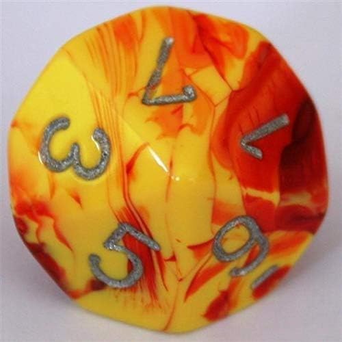 Chessex CHX26450 Juego de dados Géminis rojo-amarilloplateado, talla única, multicolor