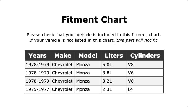 Kit de filtro de transmisión compatible con Chevrolet Monza 1975 1976 1977 1978 1979 PC-272905
