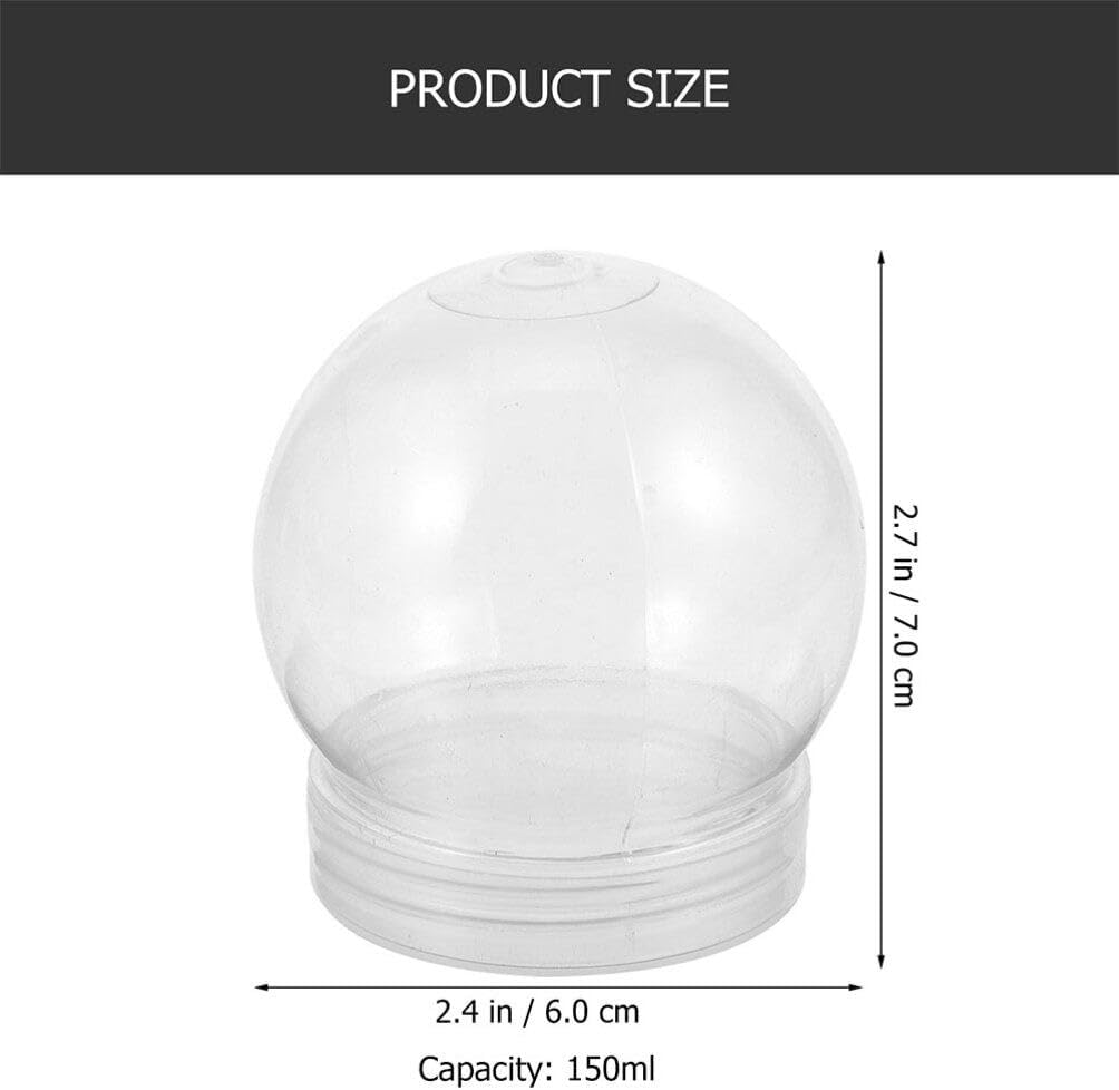 GANAZONO Bombilla de globo de agua para bricolaje, 20 piezas, globo de nieve, globo de agua, plástico transparente PET con tapa de rosca,