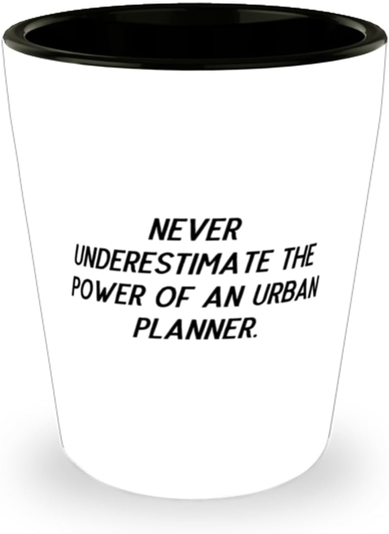 Unique Urban planner Shot Glass, Never Underestimate the Power of an, Present For Coworkers, Unique Idea Gifts From Team Leader, Fun gifts for city