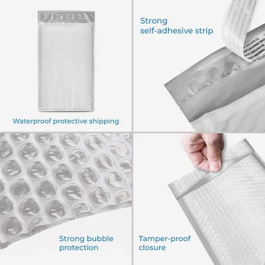 IPACKNOW Paquete de 100 sobres de burbujas de polietileno #2 de 8.5 x 12 pulgadas, sobres acolchados amarillos, autoadhesivos, impermeables, 100