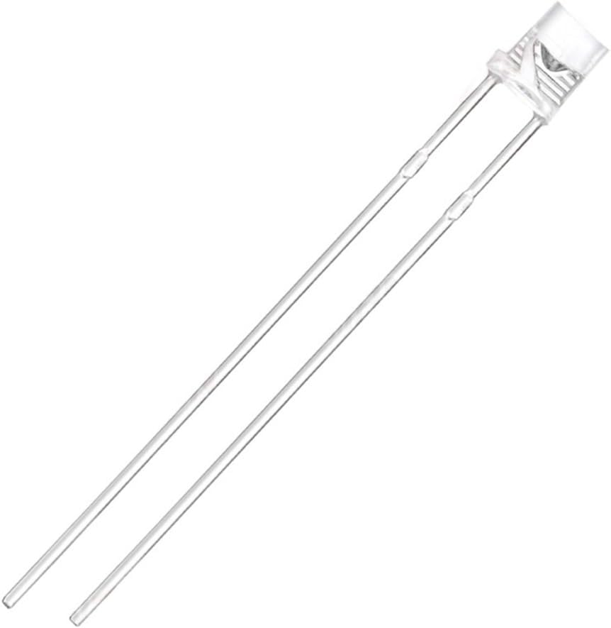 5 unidades de 0.118 in LED de diodo plano superior cálido blanco rojo verde azul UV púrpura amarillo naranja rosa 2V 3V 20mA gran angular emisor