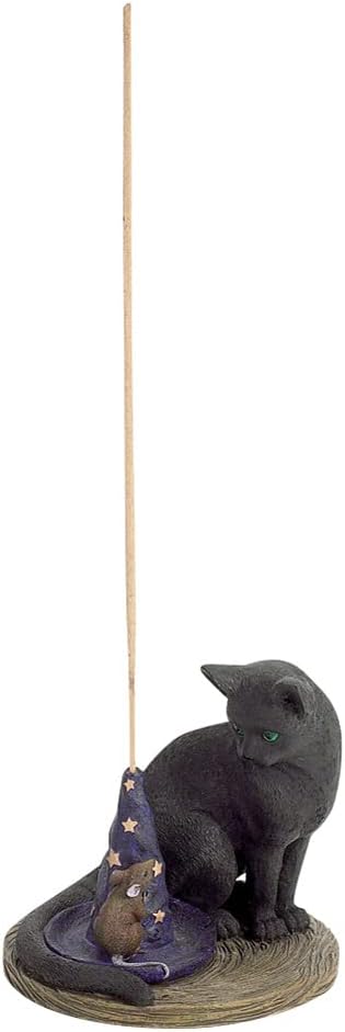 Magical Cat – Quemador de incienso para gato y ratón con soporte para incienso con sombrero de mago