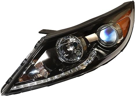 Conjunto de faros halógenos para 2013 2014 2015 2016 Kia Sportage wLED DRL, reemplazo lateral del conductor, faro delantero de repuesto de fábrica