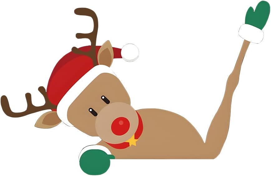 Calcomanía de decoración navideña para limpiaparabrisas trasero, calcomanías de brazo agitado de Papá Noel, impermeable, autoadhesiva, decoración de