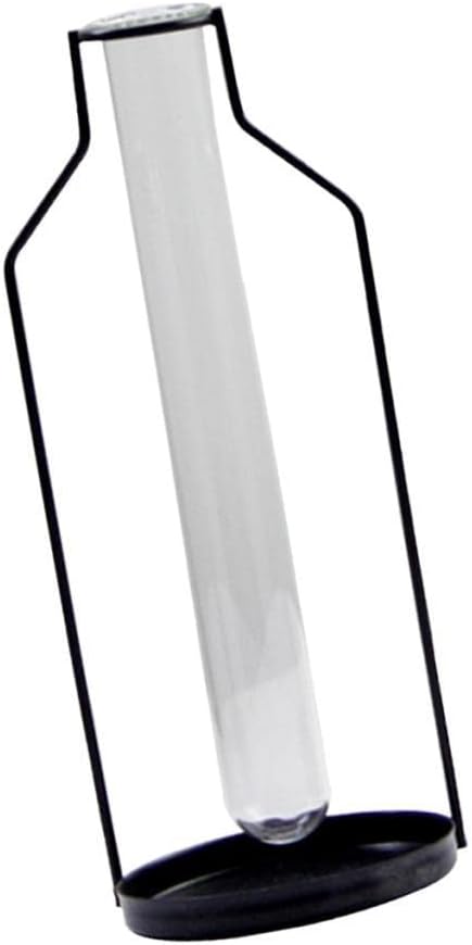 Fenteer Iron Lines – Florero de tubo de ensayo, jarrón de mesa, maceta, arreglo floral, soporte de metal para plantas de interior, boda, dormitorio,