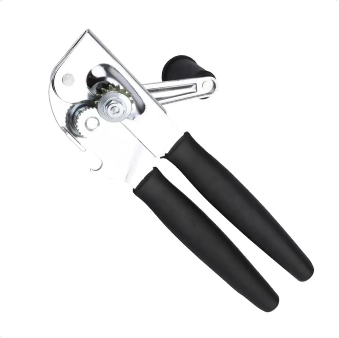 T1W Abrelatas comercial con manivela, abrelatas resistente, mango acolchado ergonómico, abrelatas manual