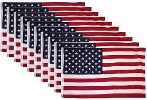 Premium 24 PACK – 3×5 Ft USA Nylon Printed Flag Grommets Flag