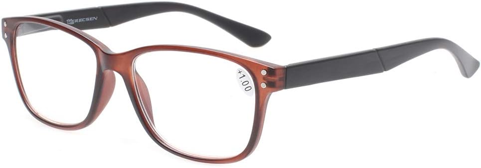 JOSCHOO Gafas de lectura, paquete de 5 lentes de calidad para lectores de calidad, bisagra de resorte, color negro, de diseñador moderno para
