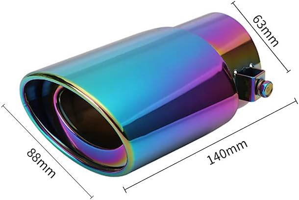 idain Tubos de punta de silenciador de cola de escape de automóvil de acero inoxidable de tipo recto universal para tubos de 1.5 a 2.1 pulgadas de