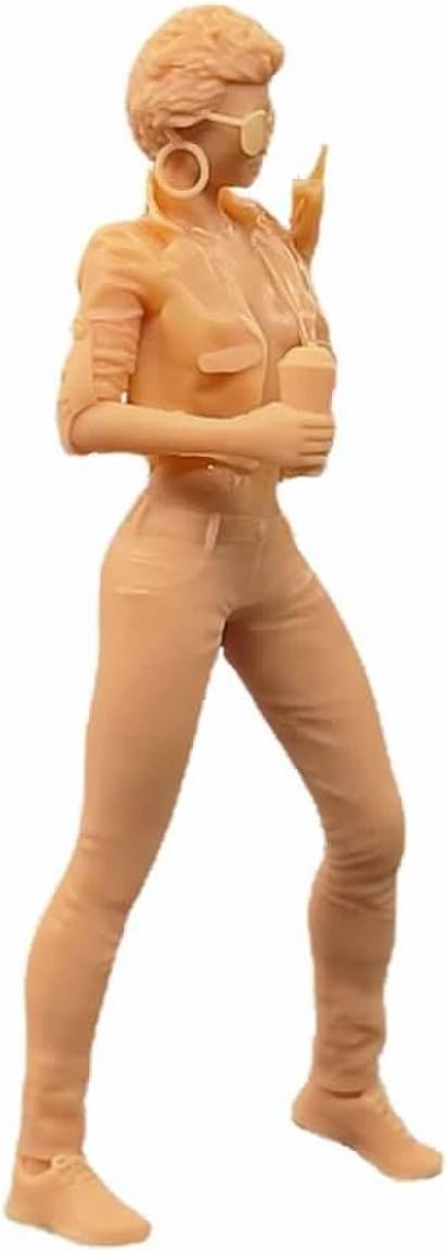 ZEDACAKAI Figura 124 Chica Reparador Trabajador de Mantenimiento Mesa de Arena Miniatura Escena de Villano Blanco Necesita ser Coloreado por Usted
