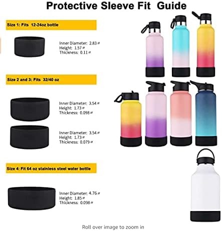 bottlebottle Funda protectora de silicona para deportes hidráulicos, Simple Modern, Takeya, MIRA, Iron Flask y otras marcas de botella de agua, sin