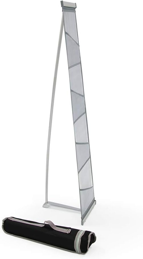 Vispronet Soporte para revistero de malla, resistente soporte para folletos enrollable de 4 bolsillos, estante portátil para literatura, exhibición