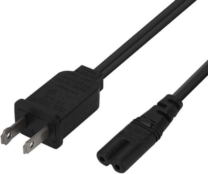 Cable de alimentación de 2 pines para monitor de computadora, compatible con Samsung Acer, HP, Dell, LG, Sharp Toshiba, monitor de laptop, PS2, PS3,