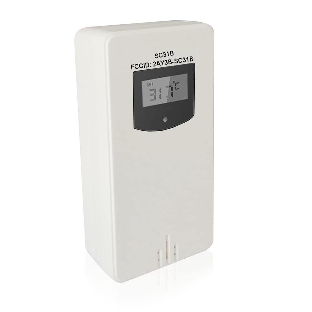 SMARTRO Sensor remoto inalámbrico para interior y exterior termómetro reemplazo para reloj de proyección SC31B