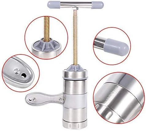 Máquina de fideos para pasta, portátil de acero inoxidable, operada manualmente, máquina para hacer pasta, exprimidor de fideos, máquina de hacer