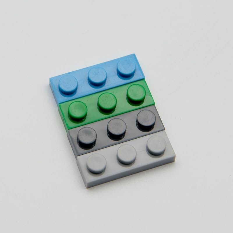 Platos grises clásicos a granel, placa gris claro 1×3, placas de construcción planas 100 piezas, compatibles con piezas y piezas de Lego 1×3 placas