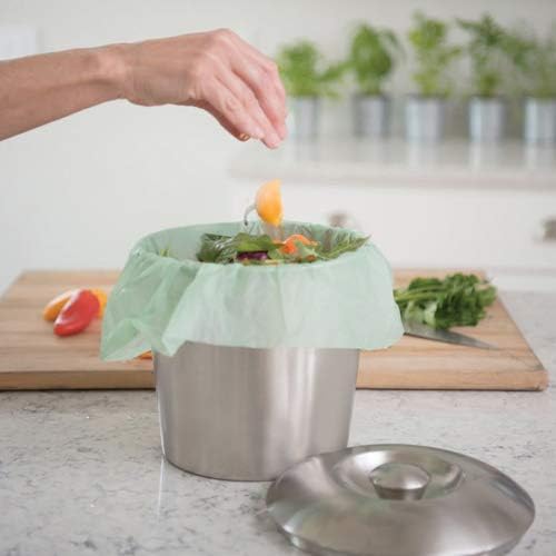 Hippo Sak Bolsas pequeñas compostables para desechos de alimentos, 40 unidades con dispensador