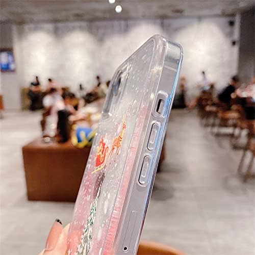 Topwin Funda para iPhone 13 de 6.1 pulgadas, diseño de arena movediza de 6.1 pulgadas, líquido flotante con purpurina brillante, muñeco de nieve,