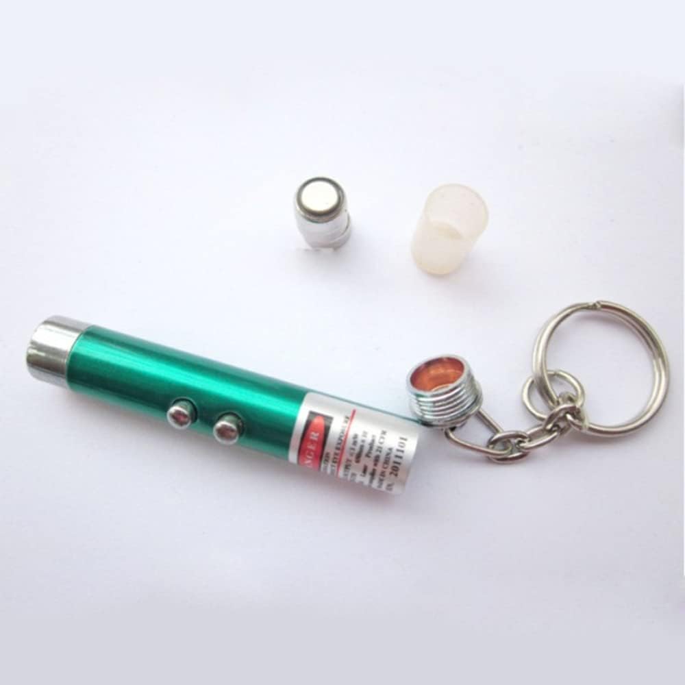 Mini juguetes para gatos, puntero láser, bolígrafo, llavero, linterna divertida para perro, lámpara para mascotas, luz blanca, botón infrarrojo,