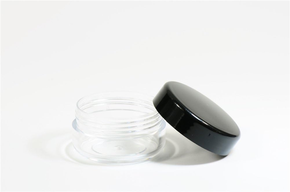 10 frascos cosméticos de plástico transparente de 0.5 onzas  Botellas de muestra redondas recargables vacías con tapa de rosca negra para uso en
