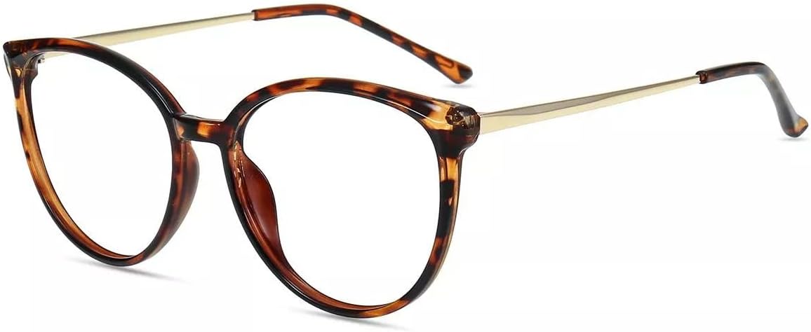 Firmoo Lentes de gran tamaño con bloqueo de luz azul para mujereshombres, antirreflejos, antifatiga ocular, elegantes gafas redondas para