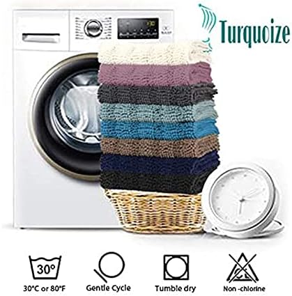 Turquoize Tapetes de baño de felpilla, lanudos, antideslizantes, extrasuave y absorbente, 24 x 36 pulgadas, color marrón