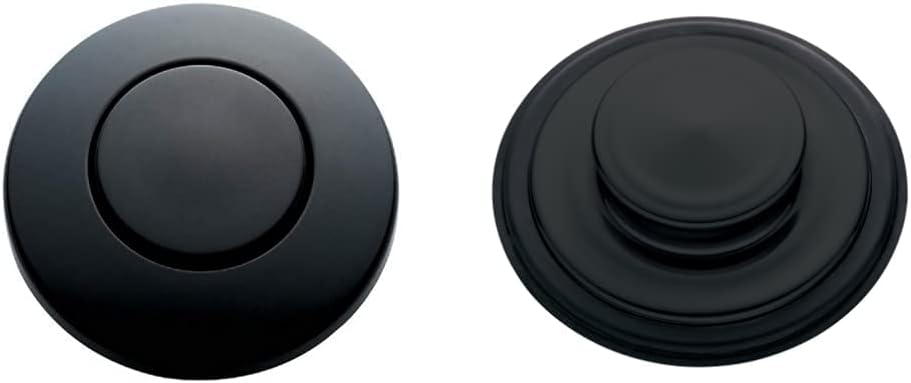 InSinkErator STC-MTBLK – Botón de interruptor para fregadero, color negro mate y tapón de fregadero STP-MTBLK para trituradores de basura, negro mate