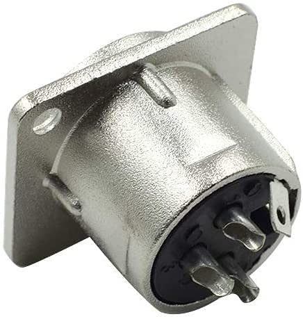 XLR macho Jack 3 pines montaje en panel, carcasa de metal plateado XLR-M socket audio altavoz micrófono conector 8 piezas.
